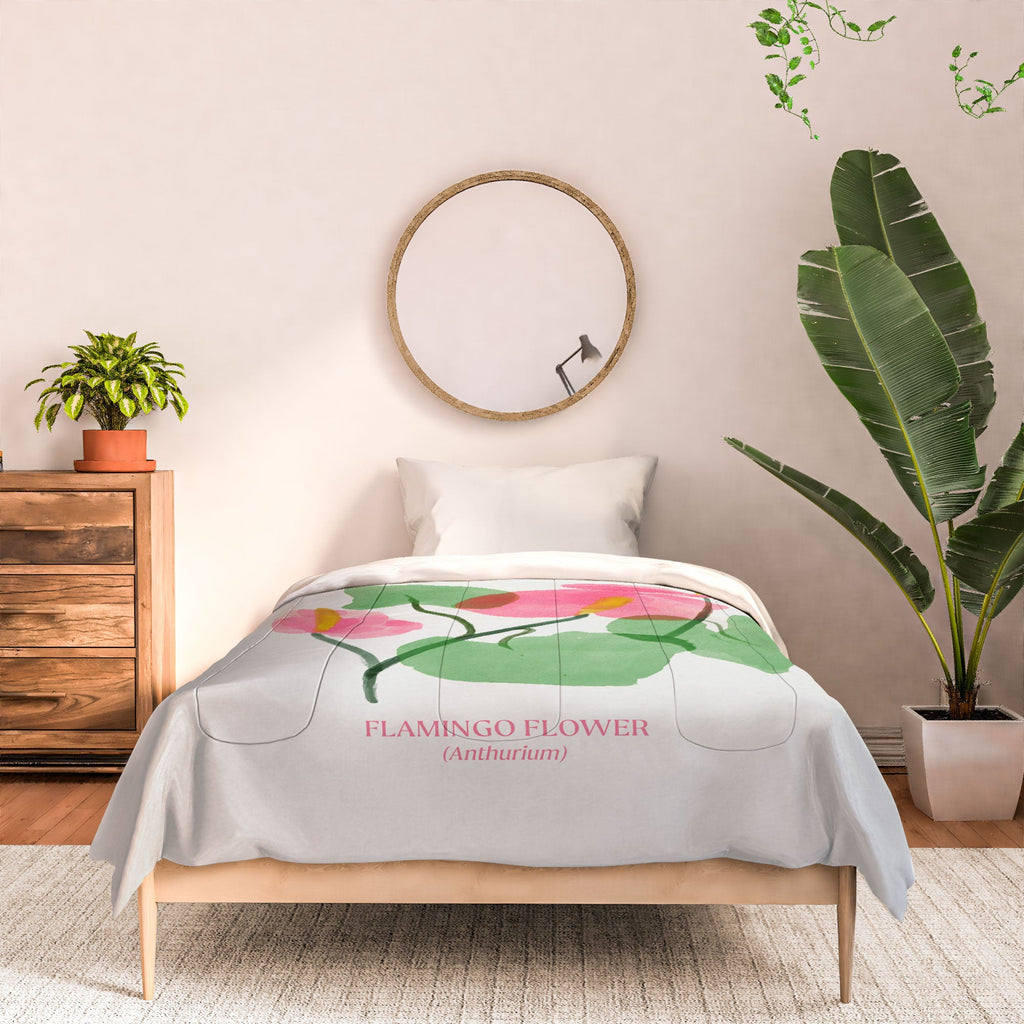 DENY Designs flamingo flower Comforter