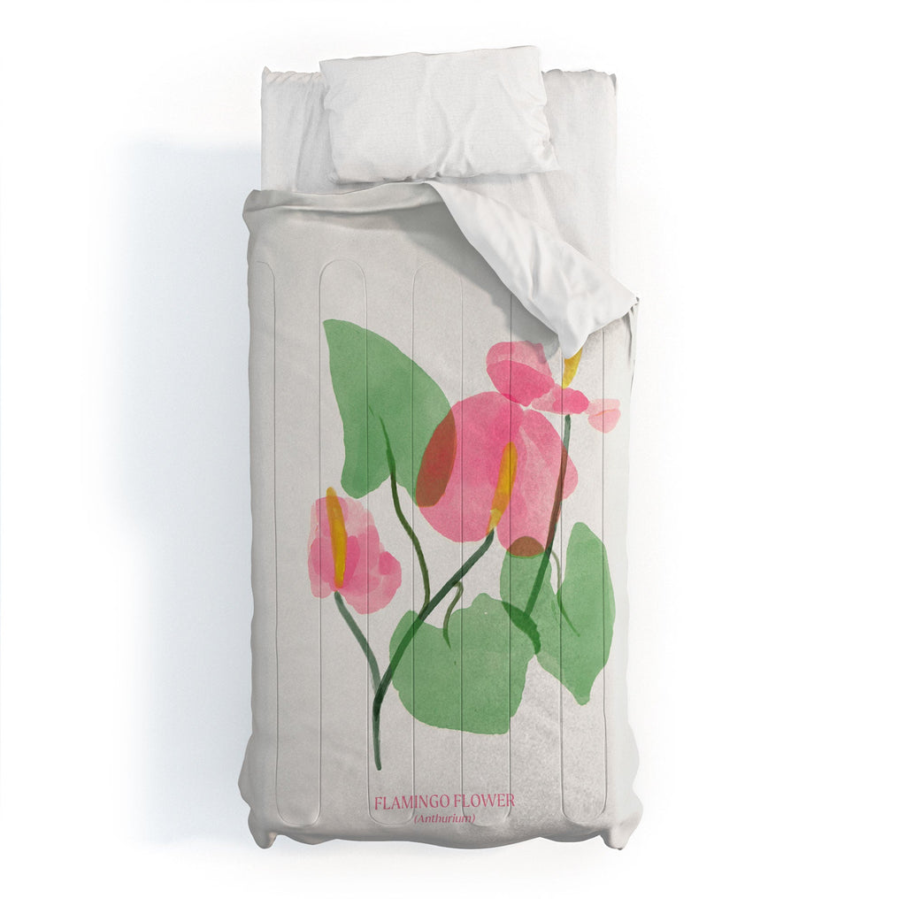DENY Designs flamingo flower Comforter