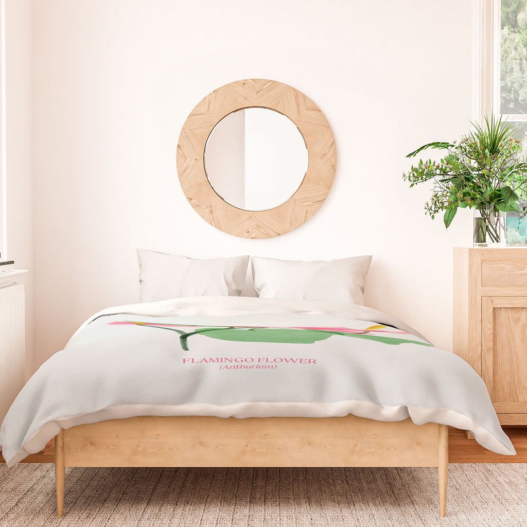 DENY Designs flamingo flower Duvet Cover