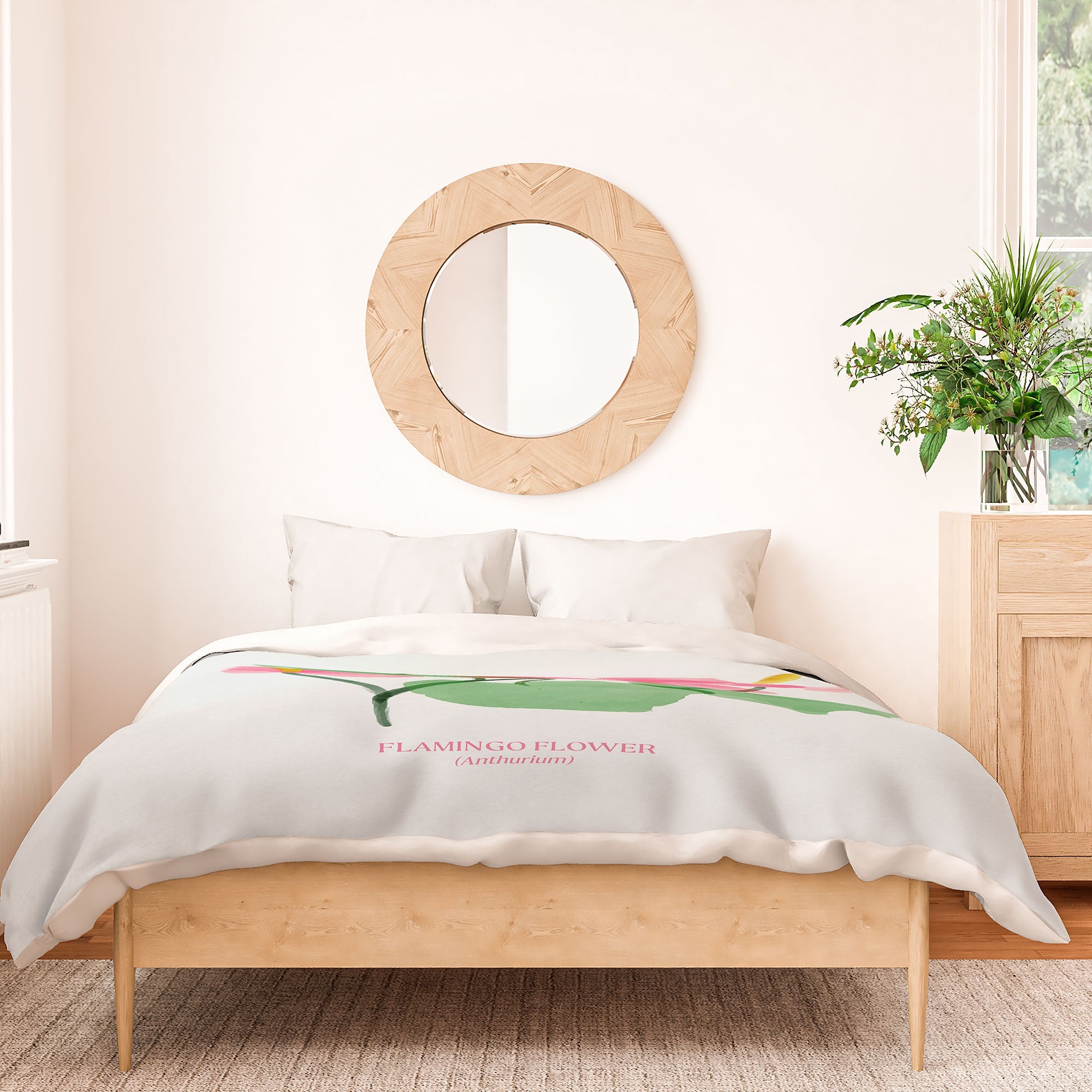 DENY Designs flamingo flower Duvet Cover
