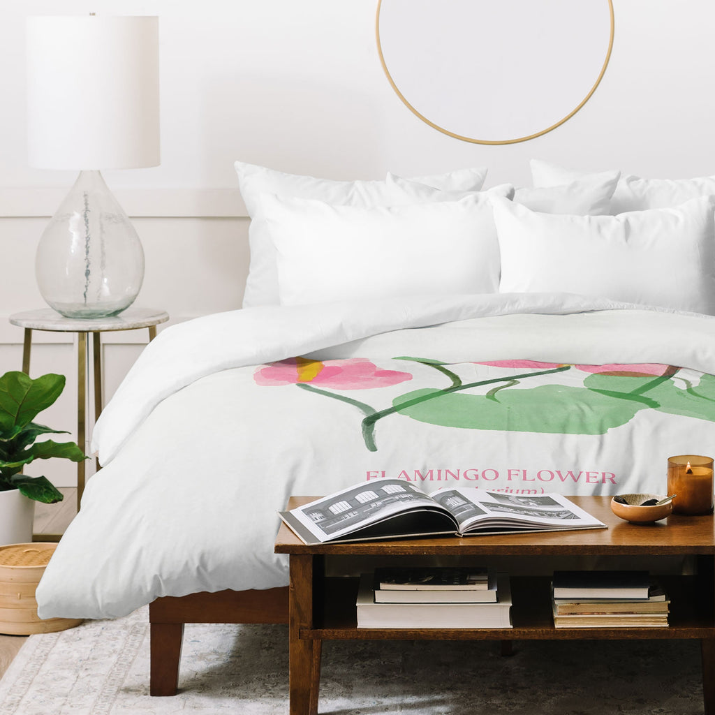 DENY Designs flamingo flower Duvet Cover