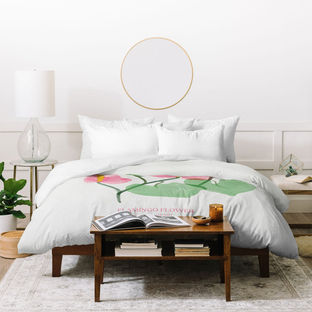 DENY Designs flamingo flower Duvet Cover