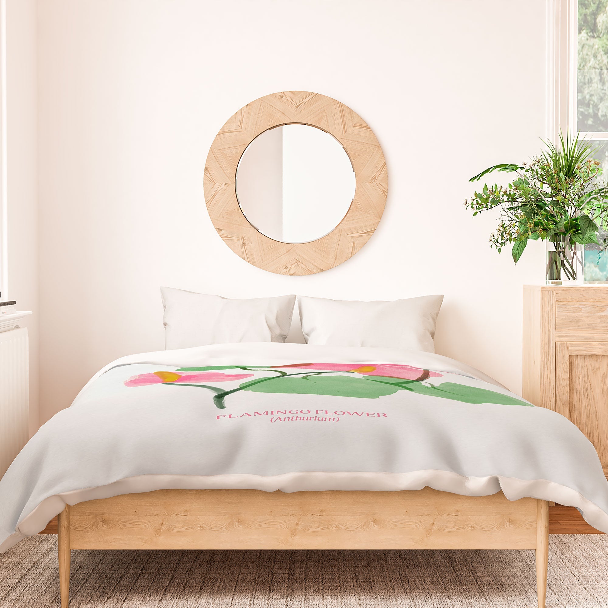 DENY Designs flamingo flower Duvet Cover