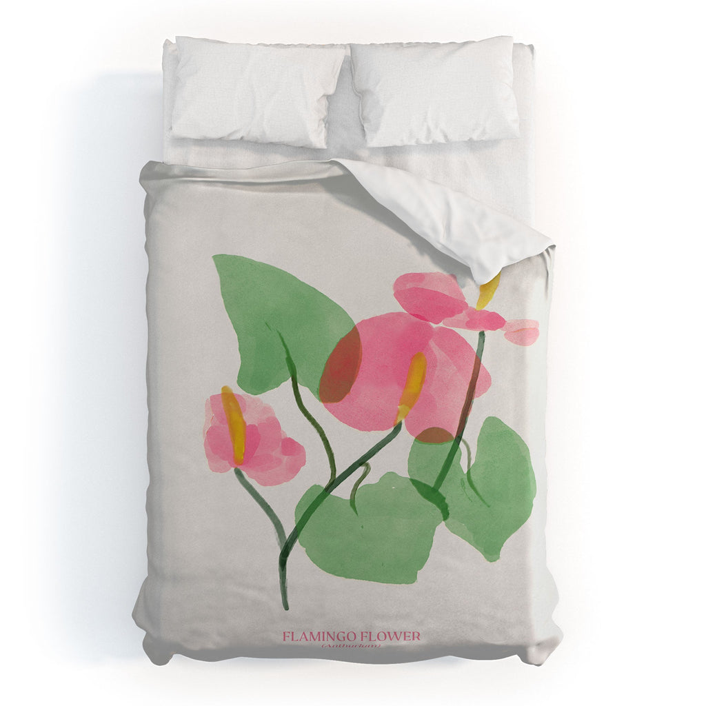 DENY Designs flamingo flower Duvet Cover