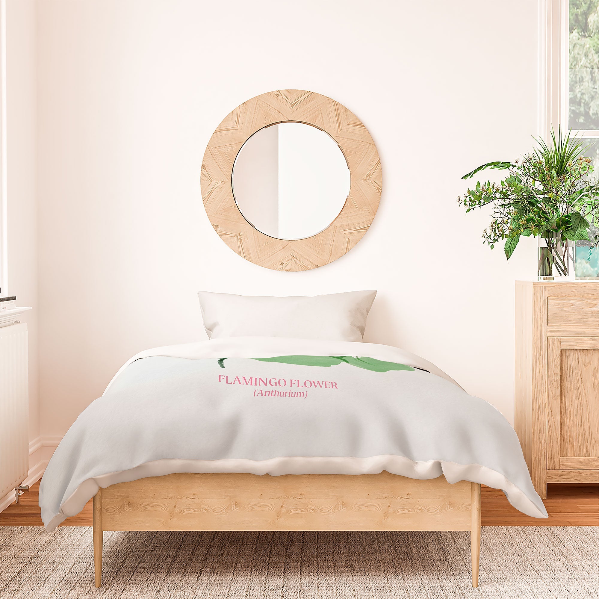 DENY Designs flamingo flower Duvet Cover