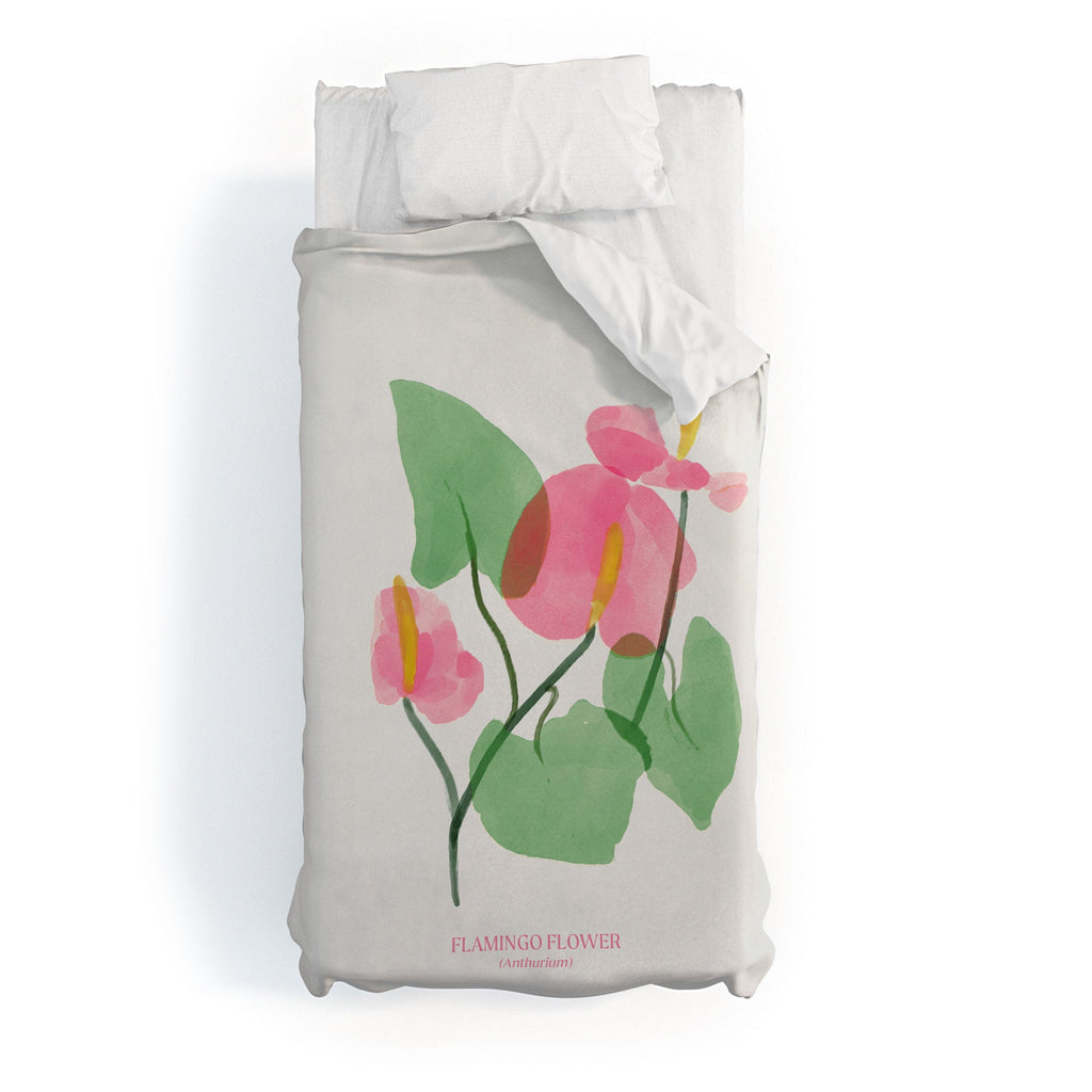 DENY Designs flamingo flower Duvet Cover
