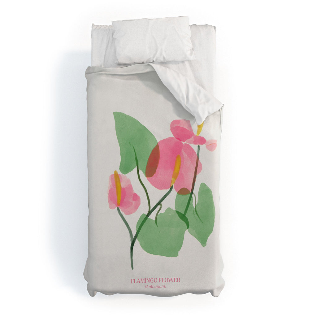 DENY Designs flamingo flower Duvet Cover