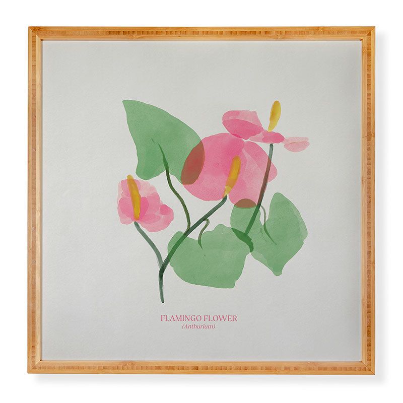 DENY Designs flamingo flower Framed Wall Art
