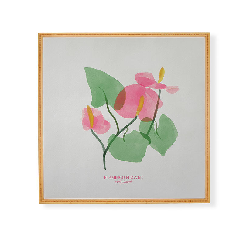 DENY Designs flamingo flower Framed Wall Art
