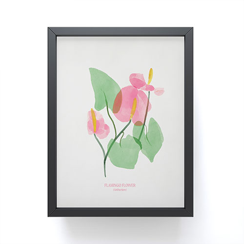 DENY Designs flamingo flower Framed Mini Art Print
