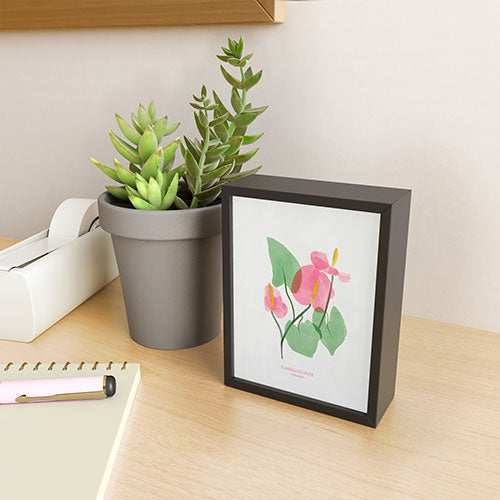 DENY Designs flamingo flower Framed Mini Art Print