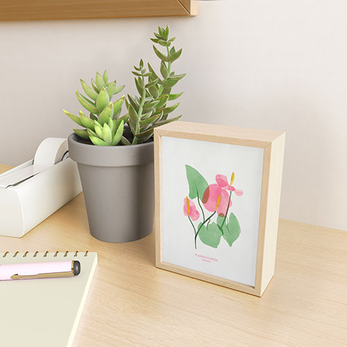 DENY Designs flamingo flower Framed Mini Art Print