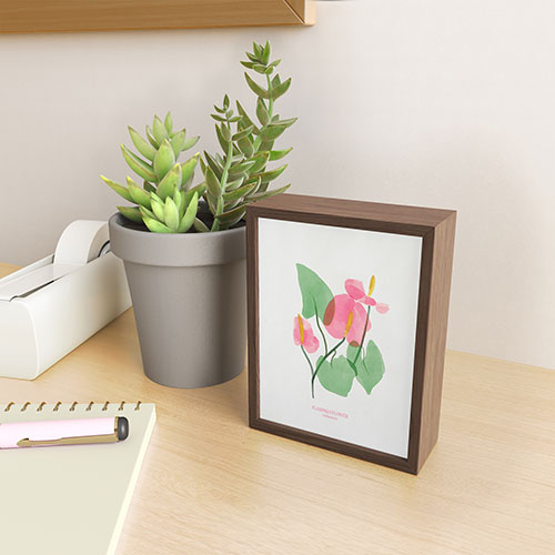 DENY Designs flamingo flower Framed Mini Art Print