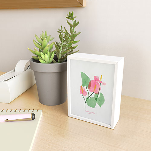 DENY Designs flamingo flower Framed Mini Art Print