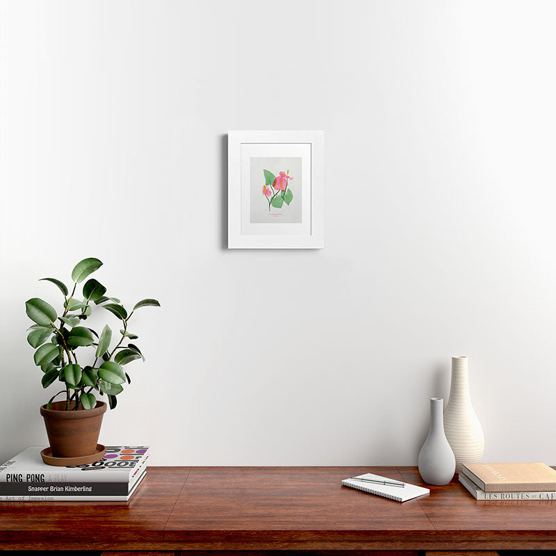 DENY Designs flamingo flower Framed Art Print