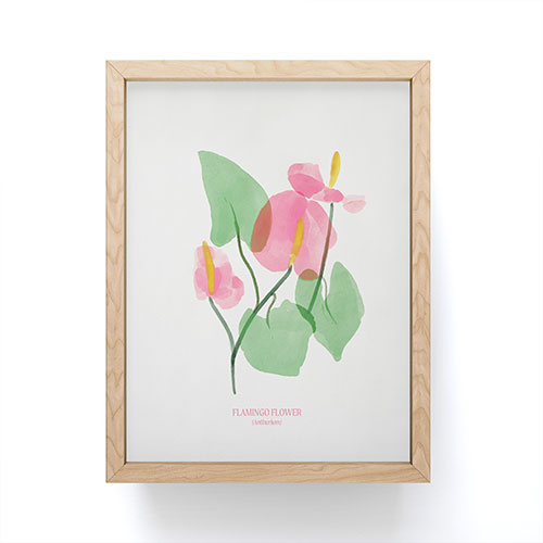 DENY Designs flamingo flower Framed Mini Art Print