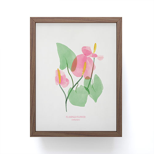 DENY Designs flamingo flower Framed Mini Art Print