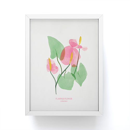 DENY Designs flamingo flower Framed Mini Art Print