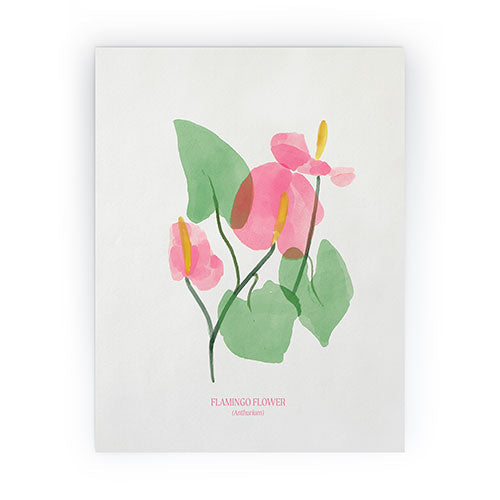 DENY Designs flamingo flower Mini Art Print