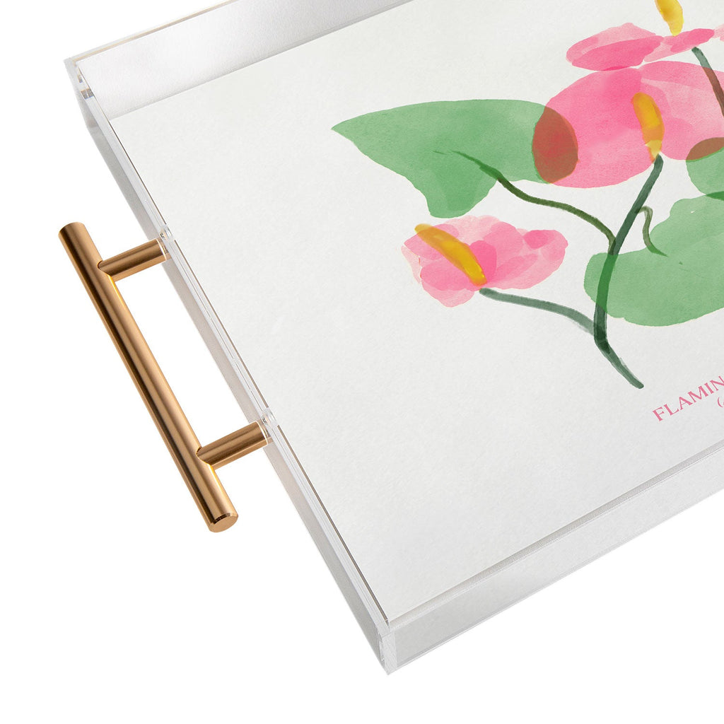 DENY Designs flamingo flower Acrylic Tray