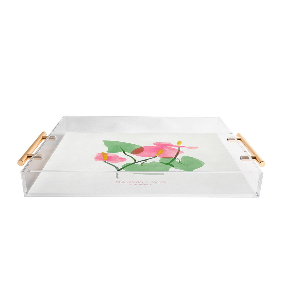 DENY Designs flamingo flower Acrylic Tray