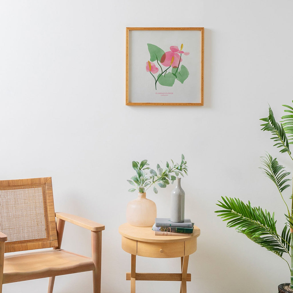 DENY Designs flamingo flower Framed Wall Art
