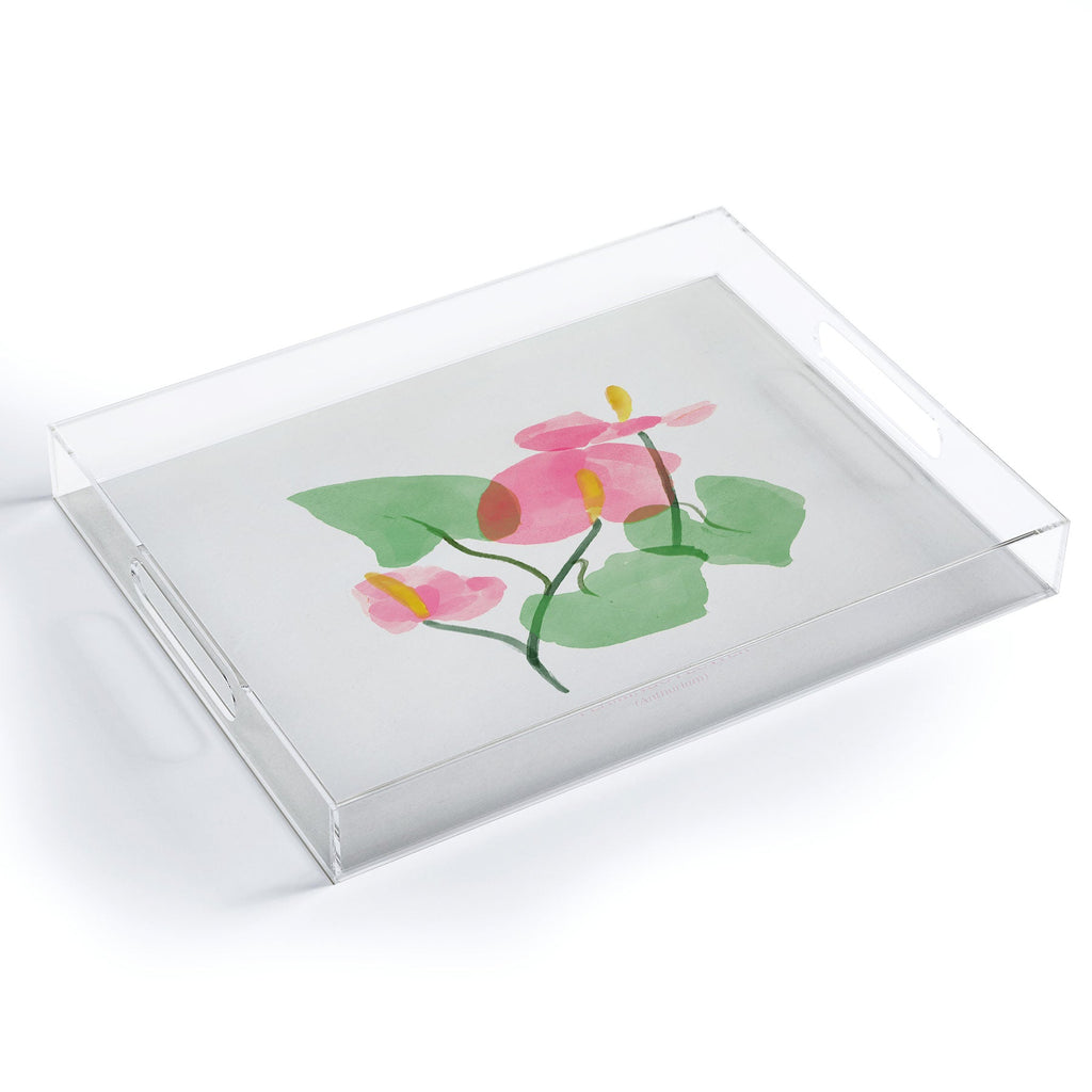 DENY Designs flamingo flower Acrylic Tray