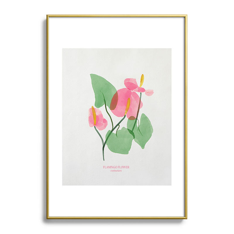 DENY Designs flamingo flower Metal Framed Art Print