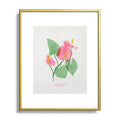 DENY Designs flamingo flower Metal Framed Art Print