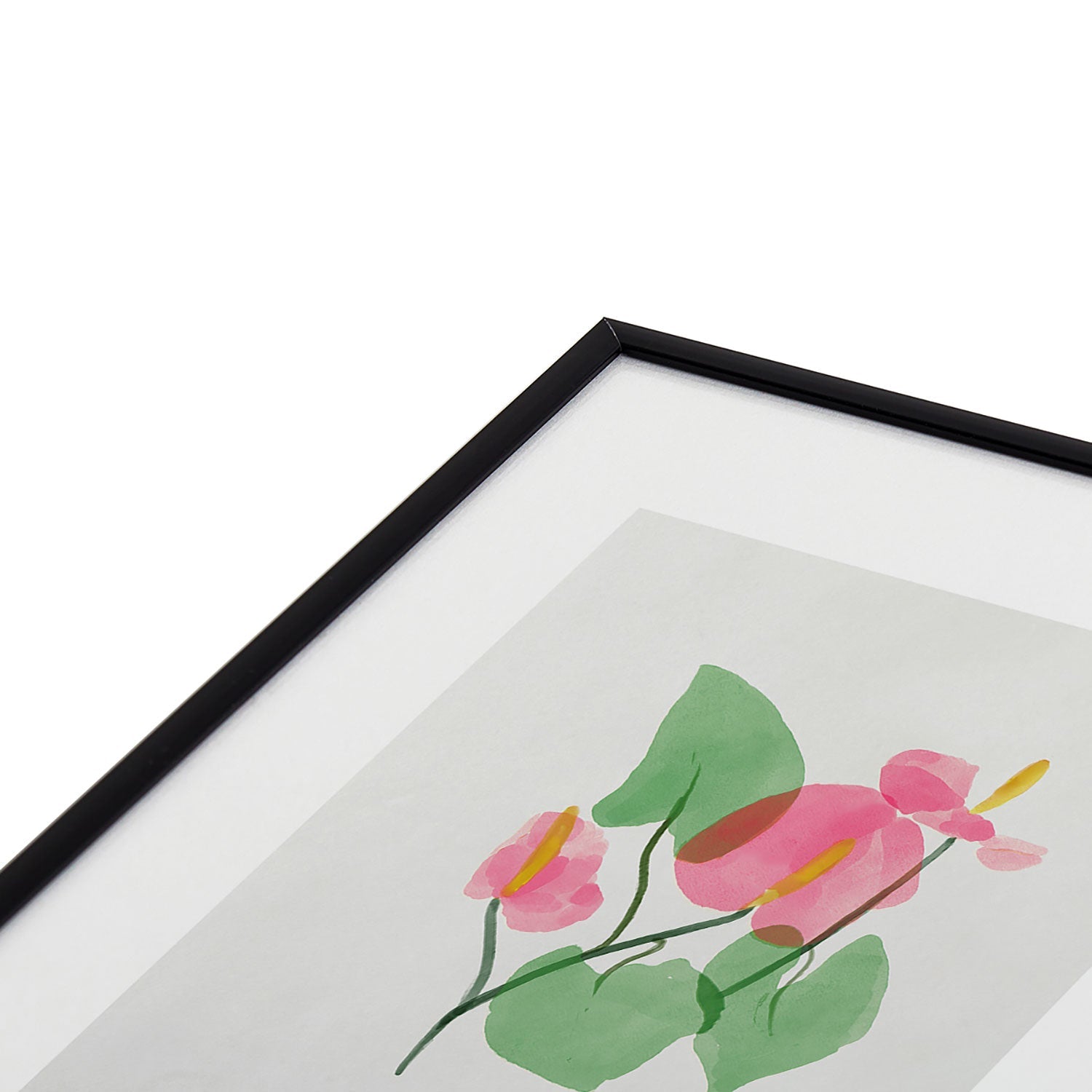 DENY Designs flamingo flower Metal Framed Art Print
