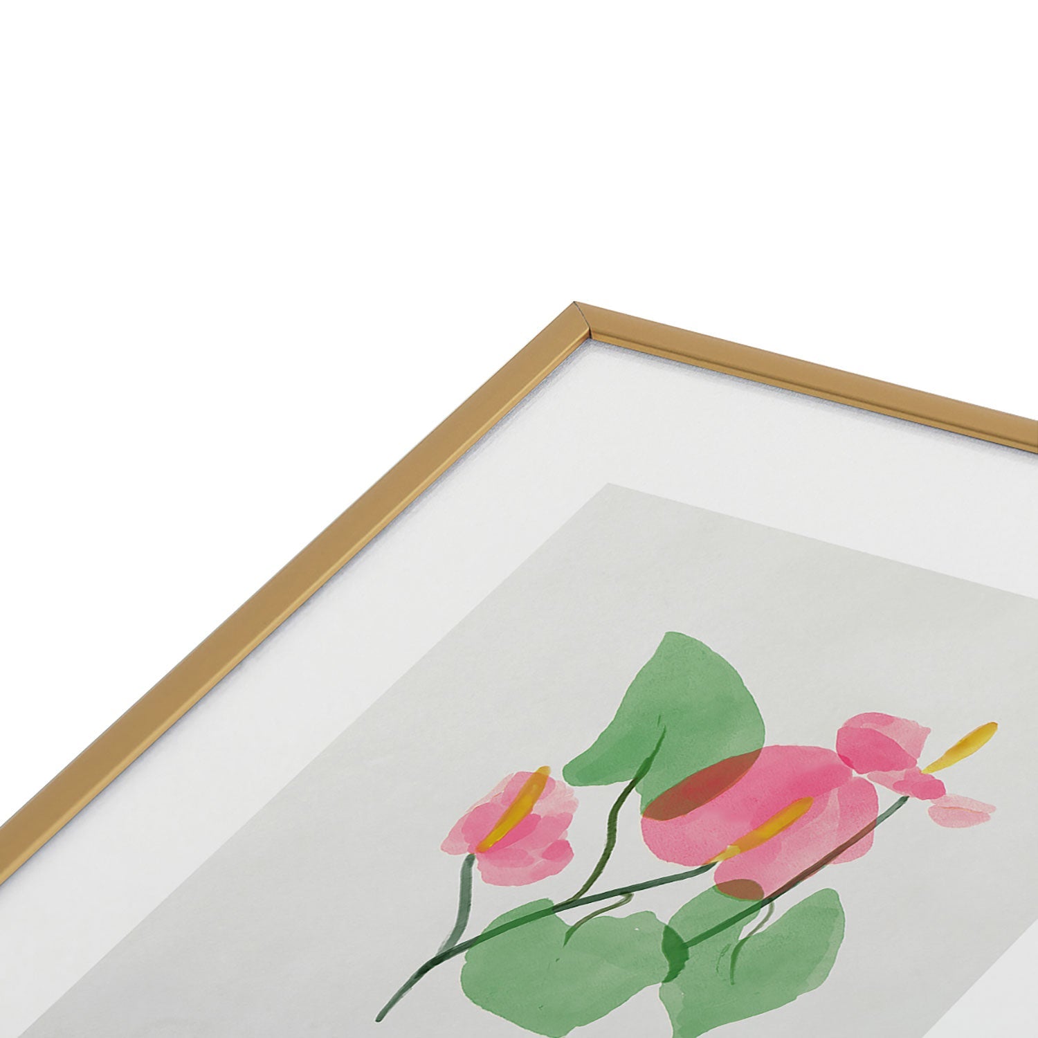DENY Designs flamingo flower Metal Framed Art Print
