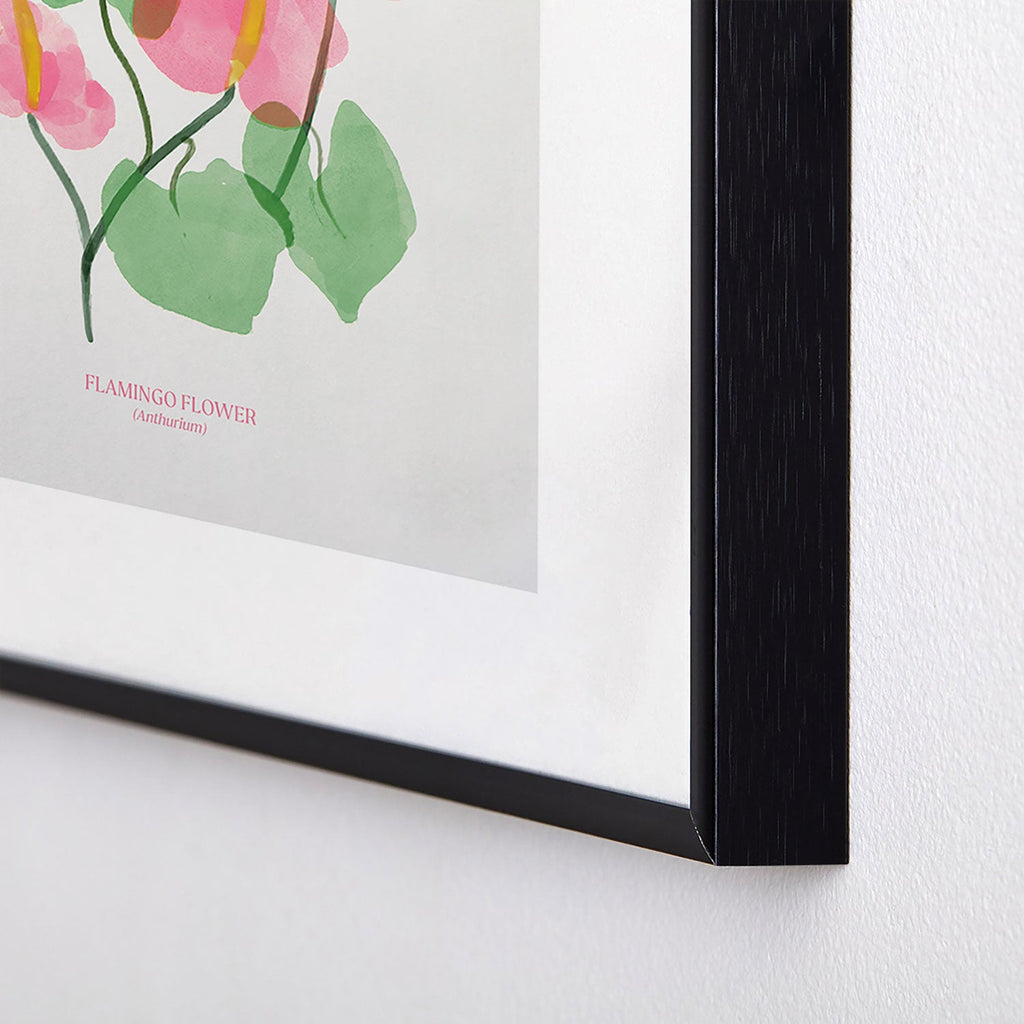 DENY Designs flamingo flower Metal Framed Art Print