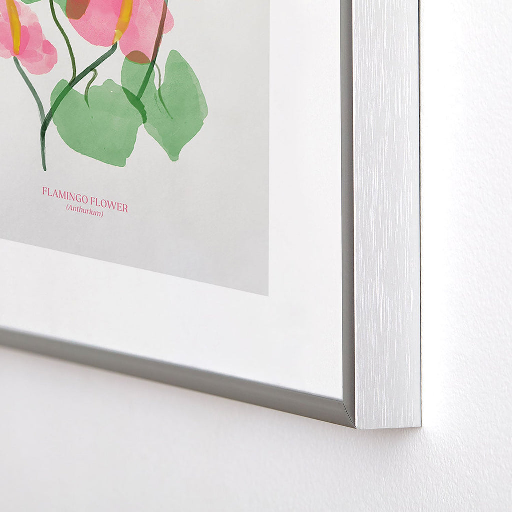DENY Designs flamingo flower Metal Framed Art Print