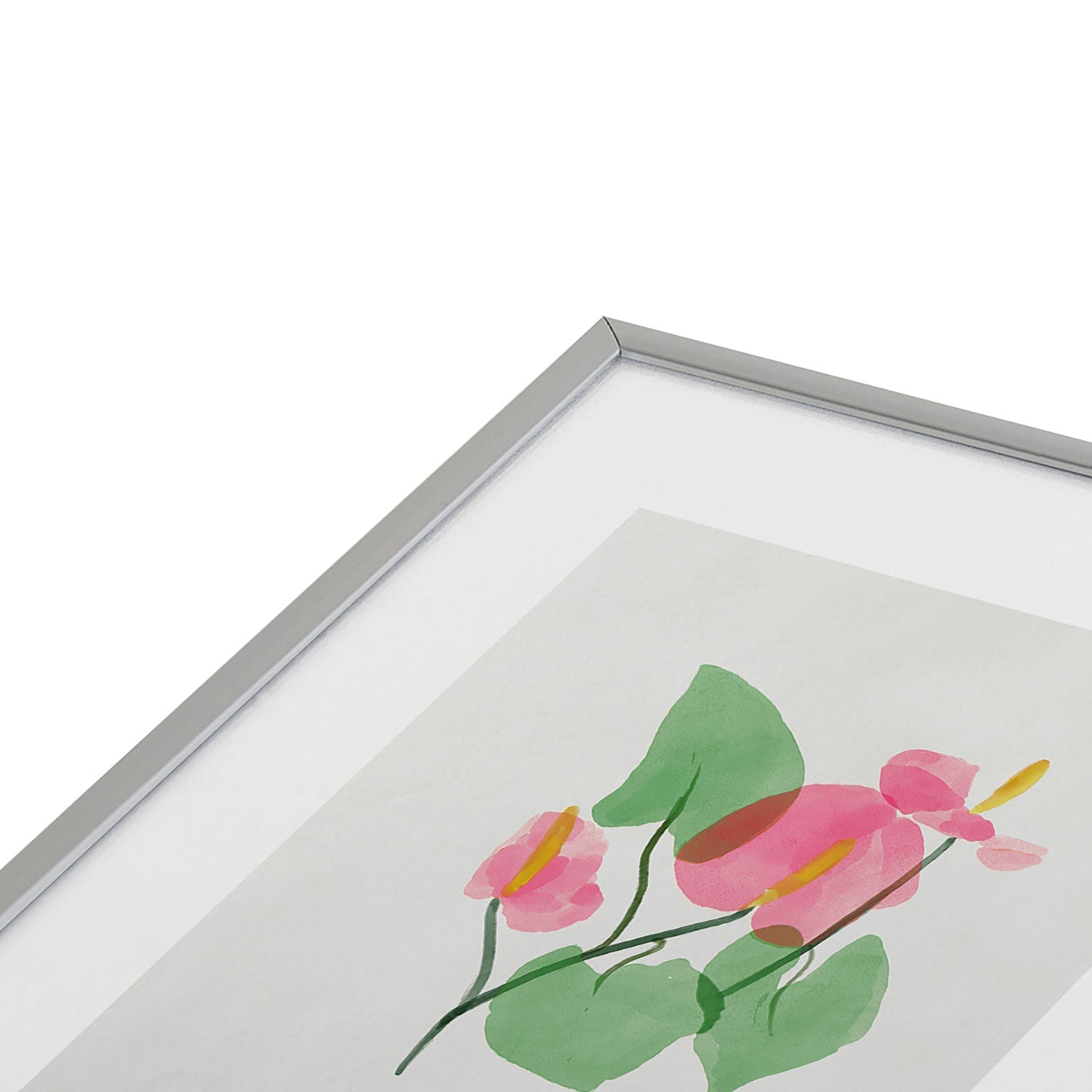 DENY Designs flamingo flower Metal Framed Art Print