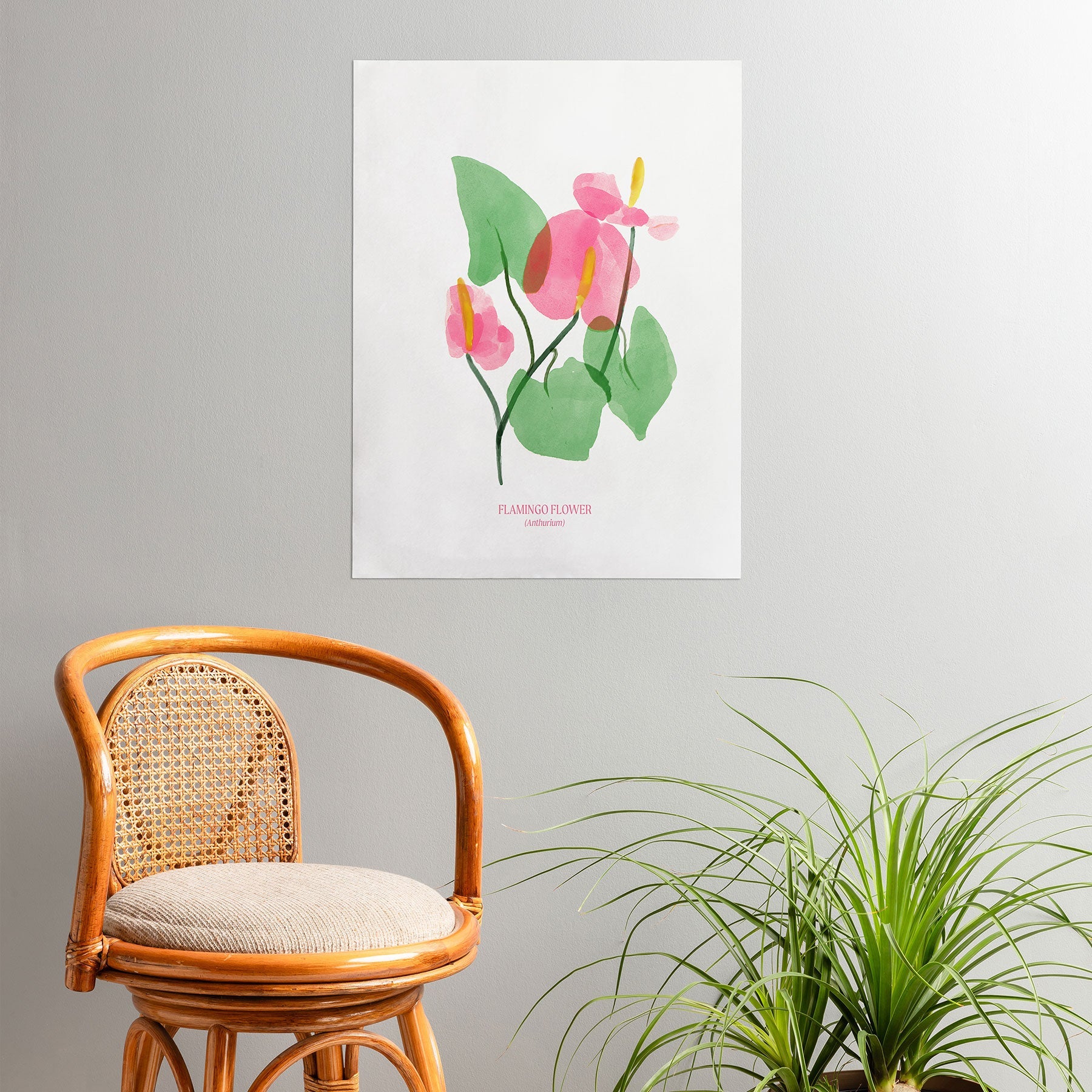 DENY Designs flamingo flower Poster