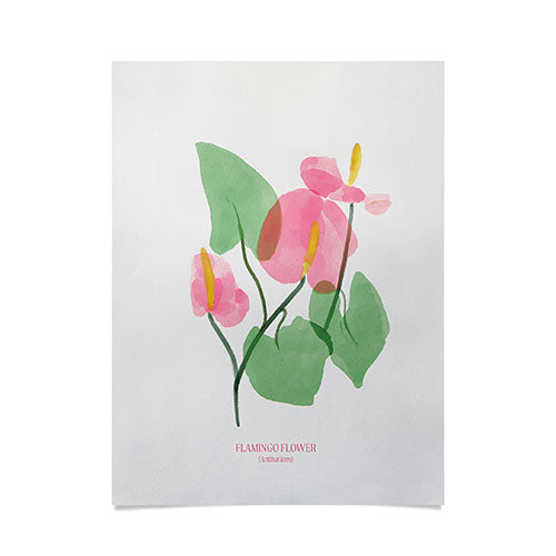 DENY Designs flamingo flower Poster