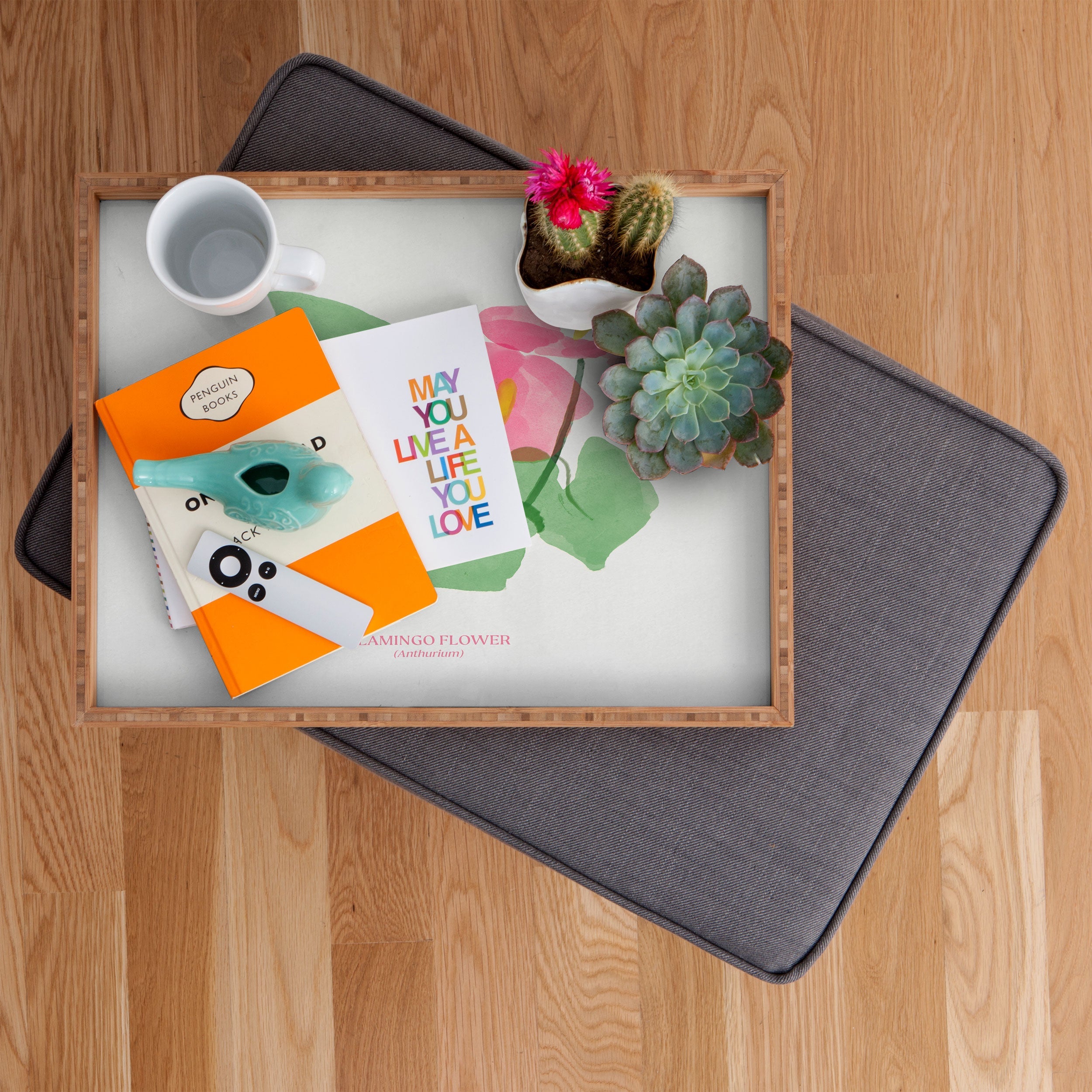 DENY Designs flamingo flower Rectangular Tray
