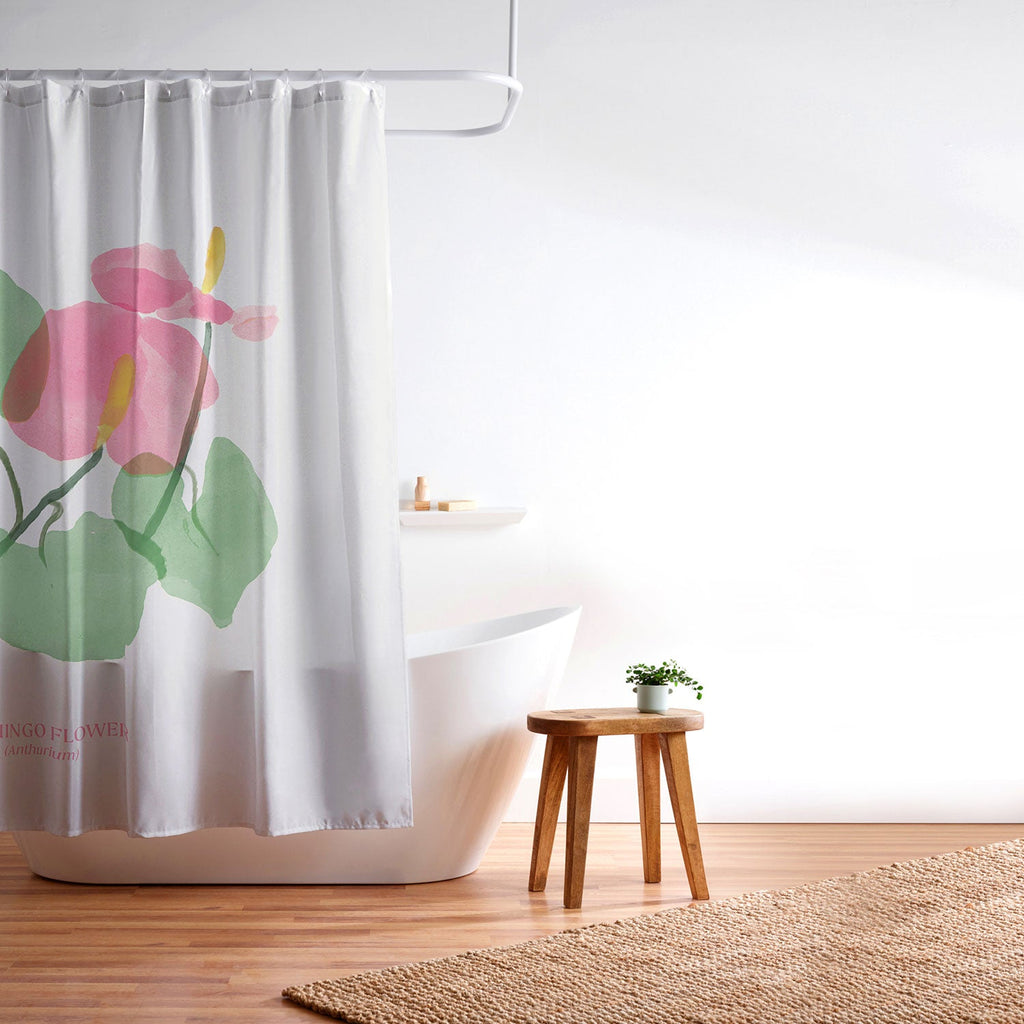 DENY Designs flamingo flower Shower Curtain