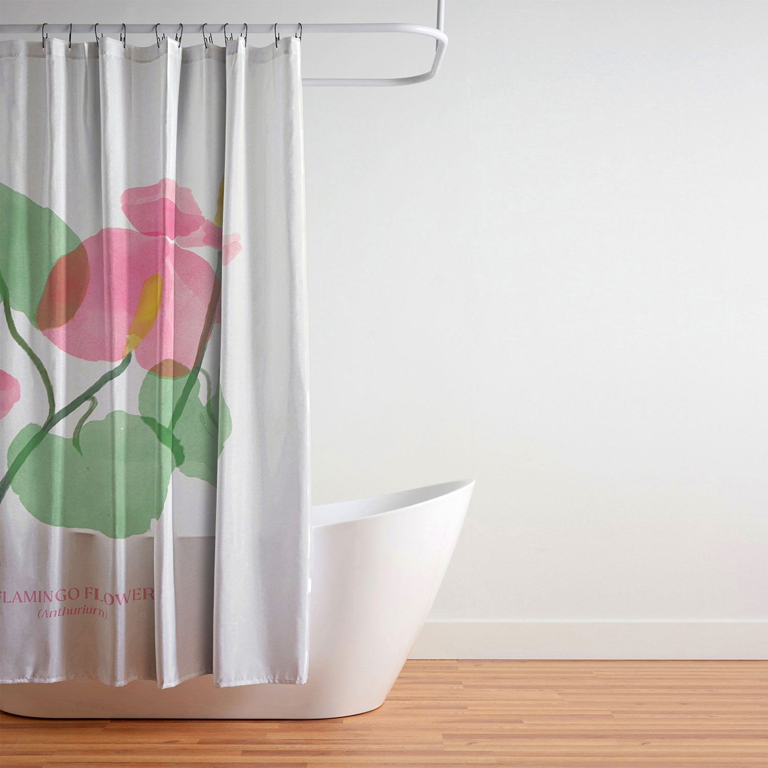 DENY Designs flamingo flower Shower Curtain