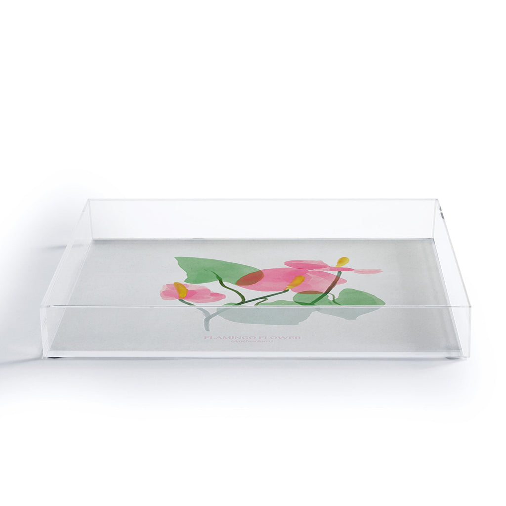 DENY Designs flamingo flower Acrylic Tray