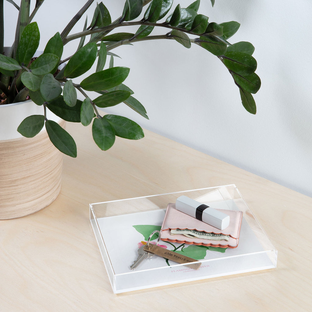 DENY Designs flamingo flower Acrylic Tray