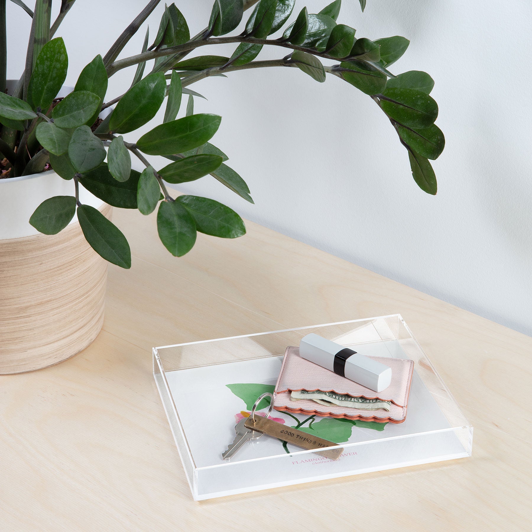 DENY Designs flamingo flower Acrylic Tray