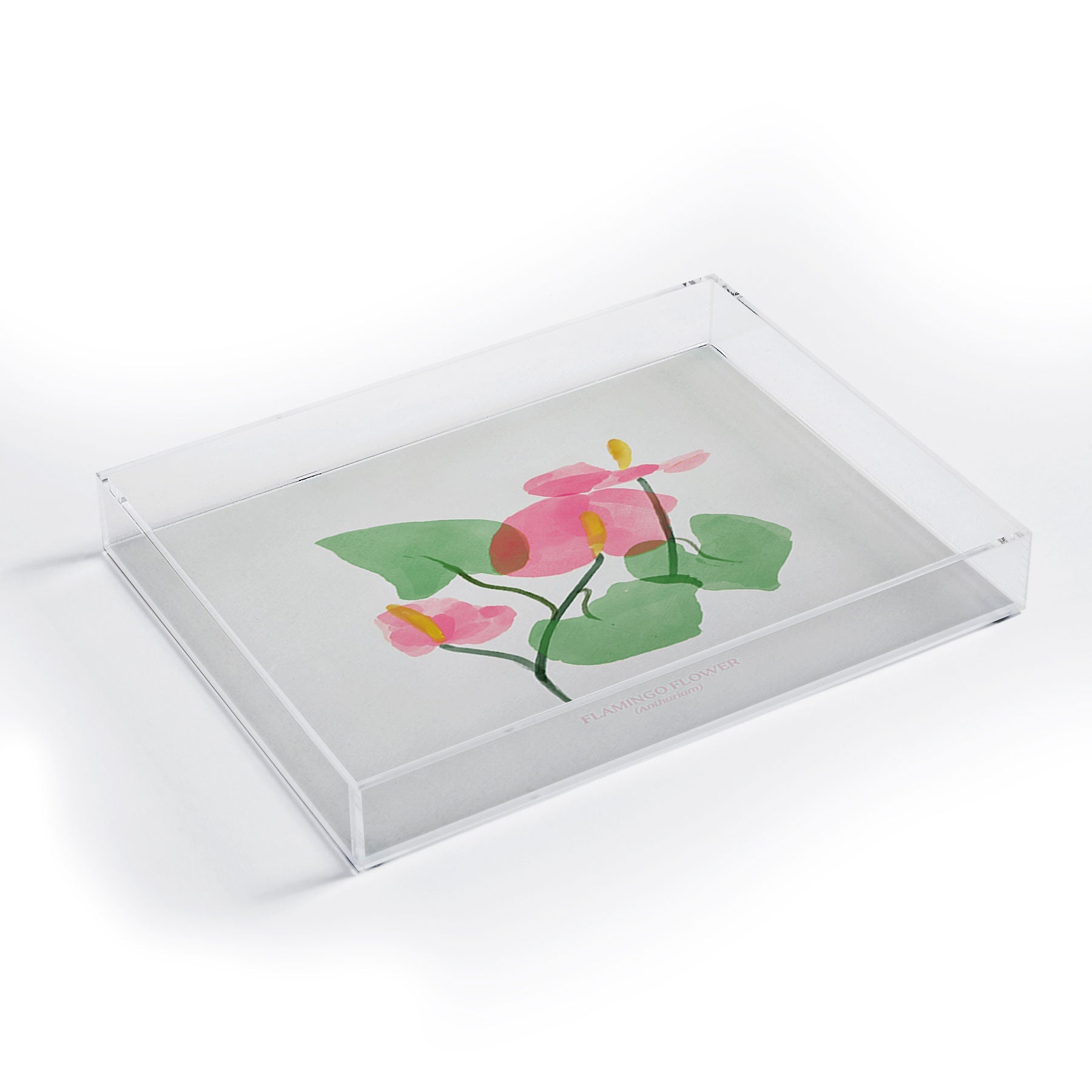 DENY Designs flamingo flower Acrylic Tray