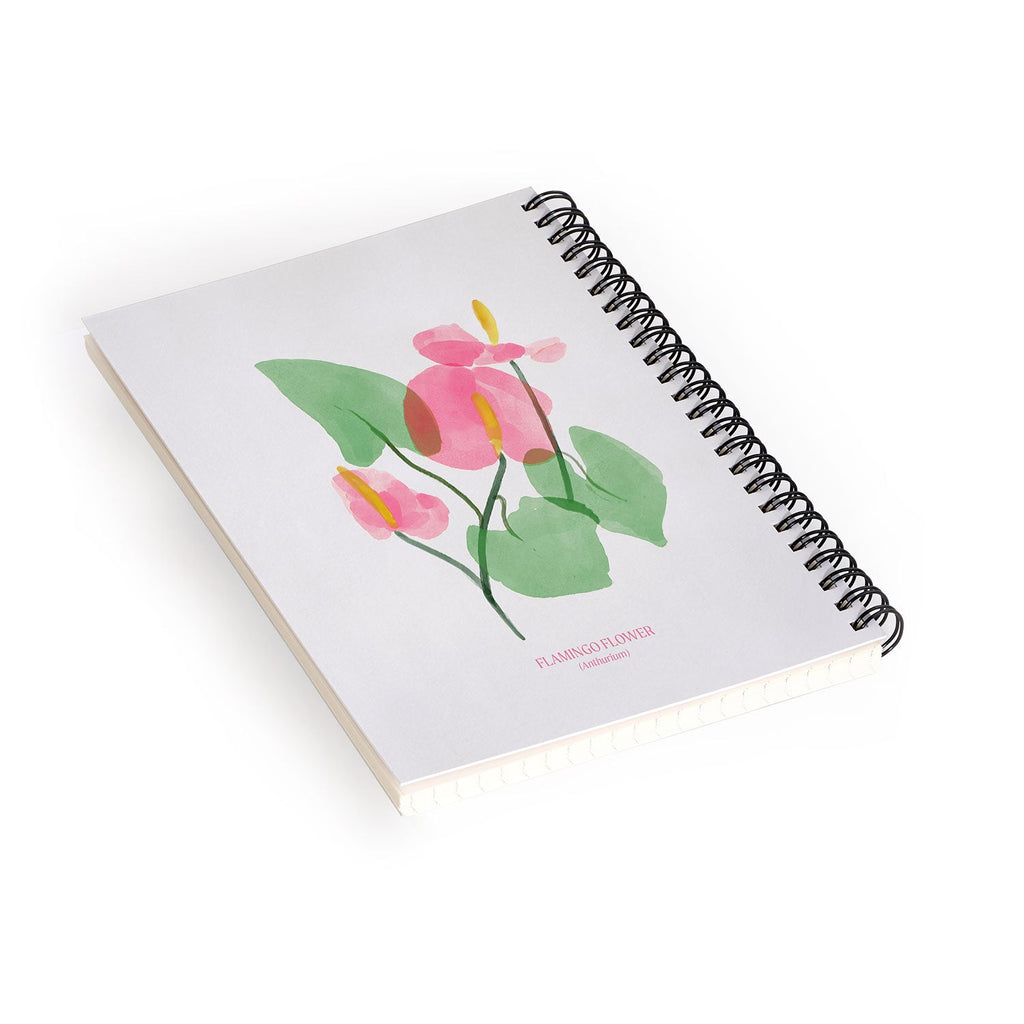 DENY Designs flamingo flower Spiral Notebook