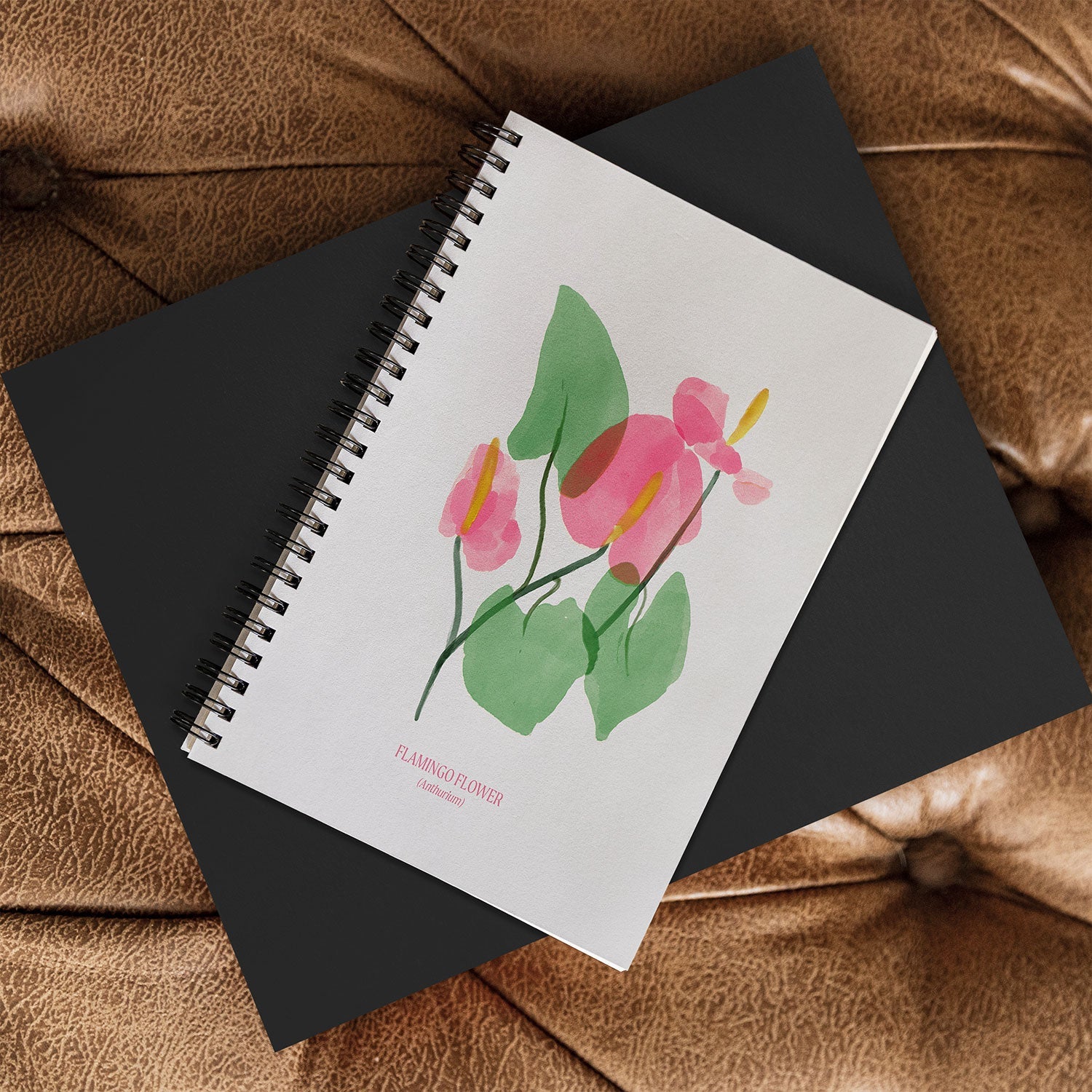 DENY Designs flamingo flower Spiral Notebook
