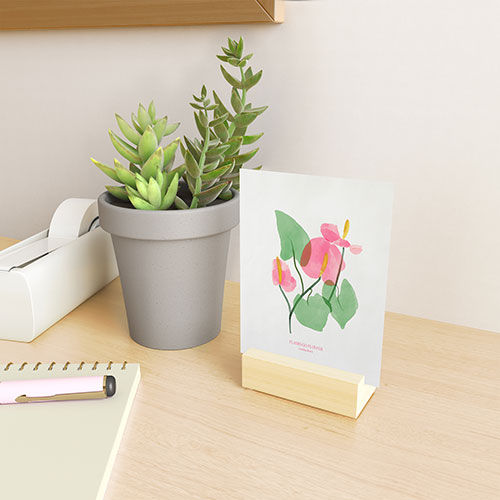 DENY Designs flamingo flower Mini Art Print