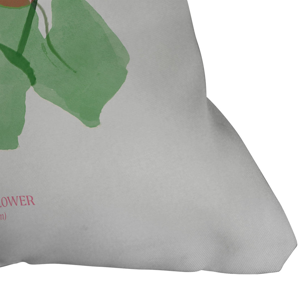 DENY Designs flamingo flower Outdoor Throw Pillow