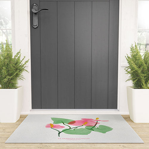 DENY Designs flamingo flower Welcome Mat