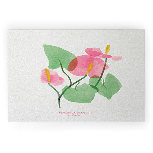 DENY Designs flamingo flower Welcome Mat