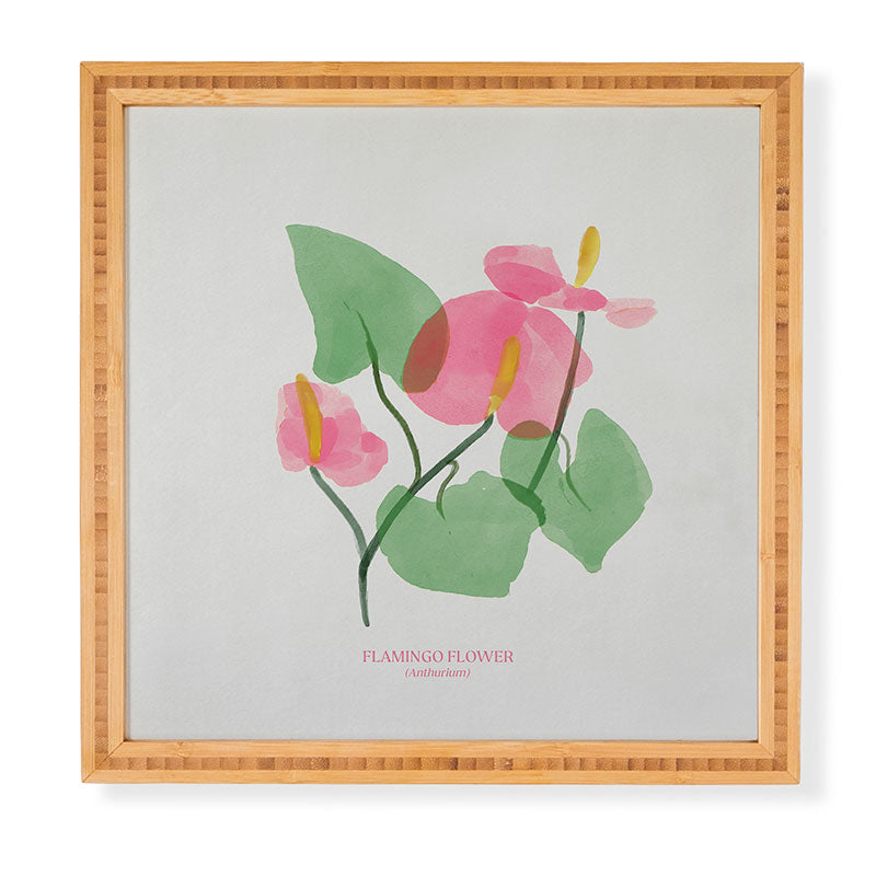 DENY Designs flamingo flower Framed Wall Art